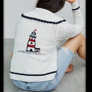 Maeve Anthropologie Rare Lighthouse Cardigan Size Small Lightweight Stretchy